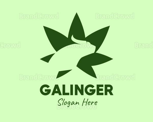 Green Bull Cannabis Leaf Logo