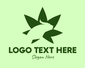 Oil - Green Bull Cannabis Leaf logo design