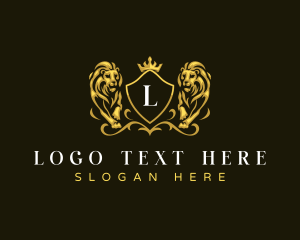 Lettermark - Lion Shield Crest logo design