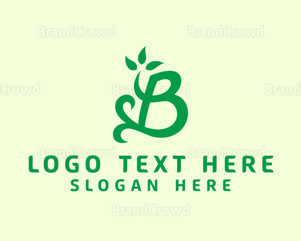 Green Natural Letter B Logo