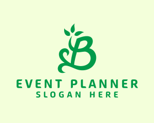Vegan - Green Natural Letter B logo design