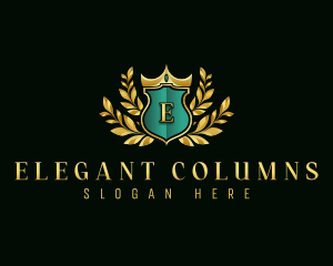 Elegant Crown Shield logo design