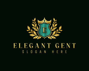 Elegant Crown Shield logo design