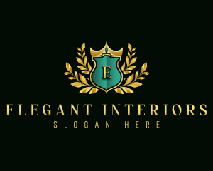 Elegant Crown Shield logo design