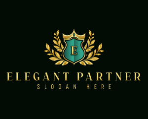 Elegant Crown Shield logo design