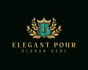 Elegant Crown Shield logo design