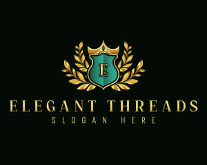 Elegant Crown Shield logo design