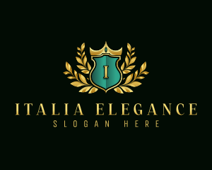 Elegant Crown Shield logo design