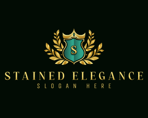 Elegant Crown Shield logo design