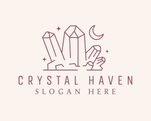Crystals - Moon Crystals Jewel logo design