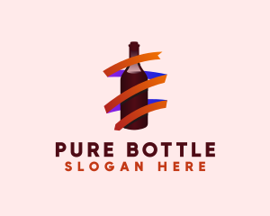 Bottle - Wine Ribbon Bottle logo design
