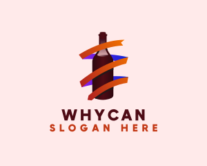 Beverage - Wine Ribbon Bottle logo design