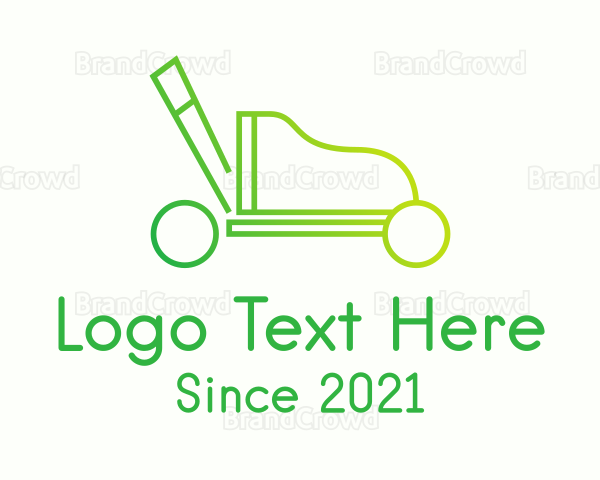 Lawn Mower Line Art Logo