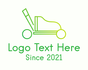 Equipment - Lawn Mower Line Art logo design