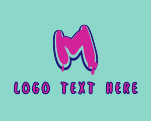 Bright - Paint Graffiti Letter M logo design