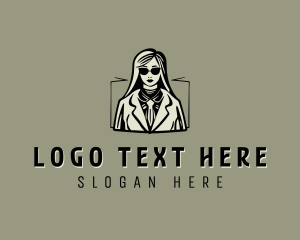 Suit - Business Woman Leader logo design