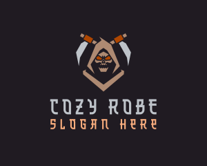 Robe - Grim Reaper Scythe logo design