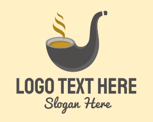 Hookah - Pipe Coffee Latte logo design