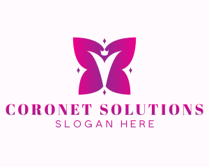 Magenta Butterfly Queen  logo design