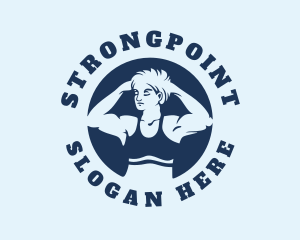 Bodybuilding - Muscular Lady Gym logo design