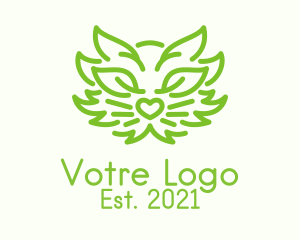 Environment Friendly - Cat Plant Outline logo design