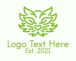 Symmetric - Cat Plant Outline logo design