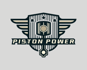 Piston - Piston Automotive Shield logo design