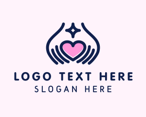 Dating Site - Hand Holding Heart logo design