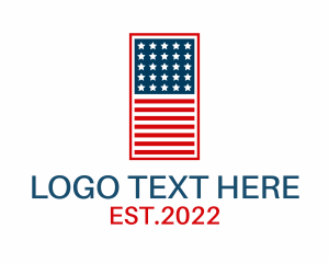 Washington Dc - Patriotic USA Flag logo design