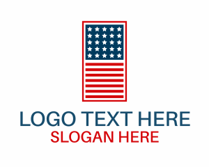 Patriotic USA Flag  Logo