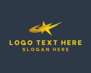 Agency - Golden Star Swoosh logo design