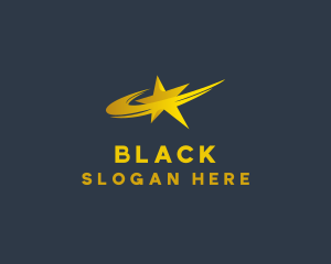 Entertainment - Golden Star Swoosh logo design