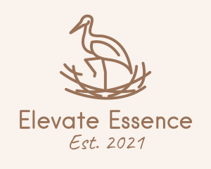 Animal Sanctuary - Minimalist Stork Nest logo design