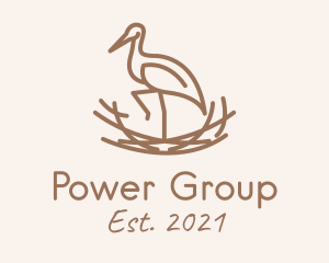 Dodo - Minimalist Stork Nest logo design