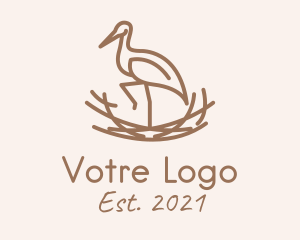 Nest - Minimalist Stork Nest logo design