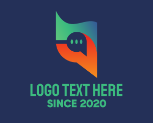 Speech Bubble - Digital Chat Bubble logo design