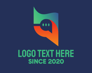 Talk - Digital Chat Bubble logo design