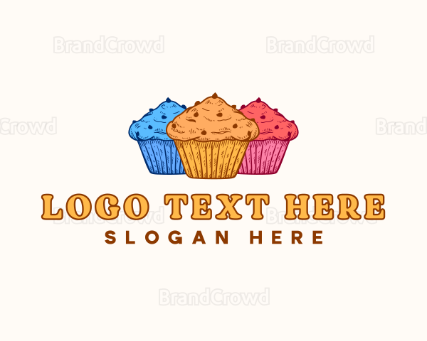 Cup Cake Sweet Dessert Logo