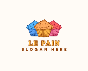 Boulangerie - Cup Cake Sweet Dessert logo design