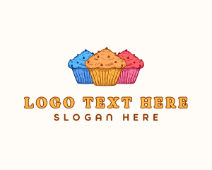 Handdrawn - Cupcake Sweet Dessert logo design