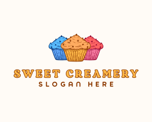 Cupcake Sweet Dessert logo design