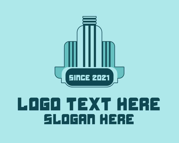 Futuristic - Blue Futuristic Building logo design