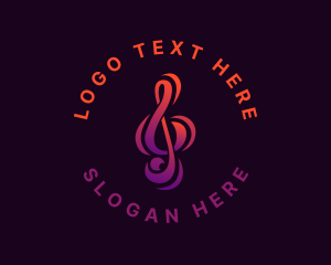 Song - Music Note Clef logo design