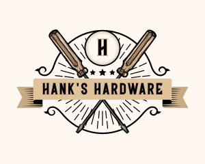 Handyman Hardware Screwdriver logo design