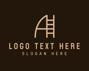 Brown Square - Ladder Letter A logo design