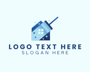 House - House Broom Housekeeping logo design