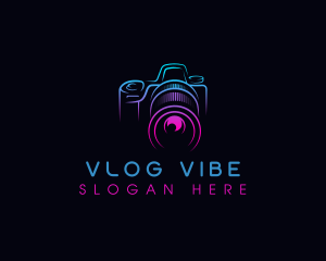 Vlogging - Camera Photographer Lens logo design