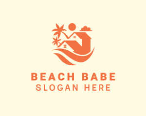 Palm Tree Beach House logo design