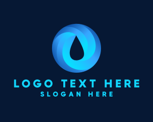 Liquid - Round Water Droplet logo design
