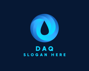 Round Water Droplet Logo